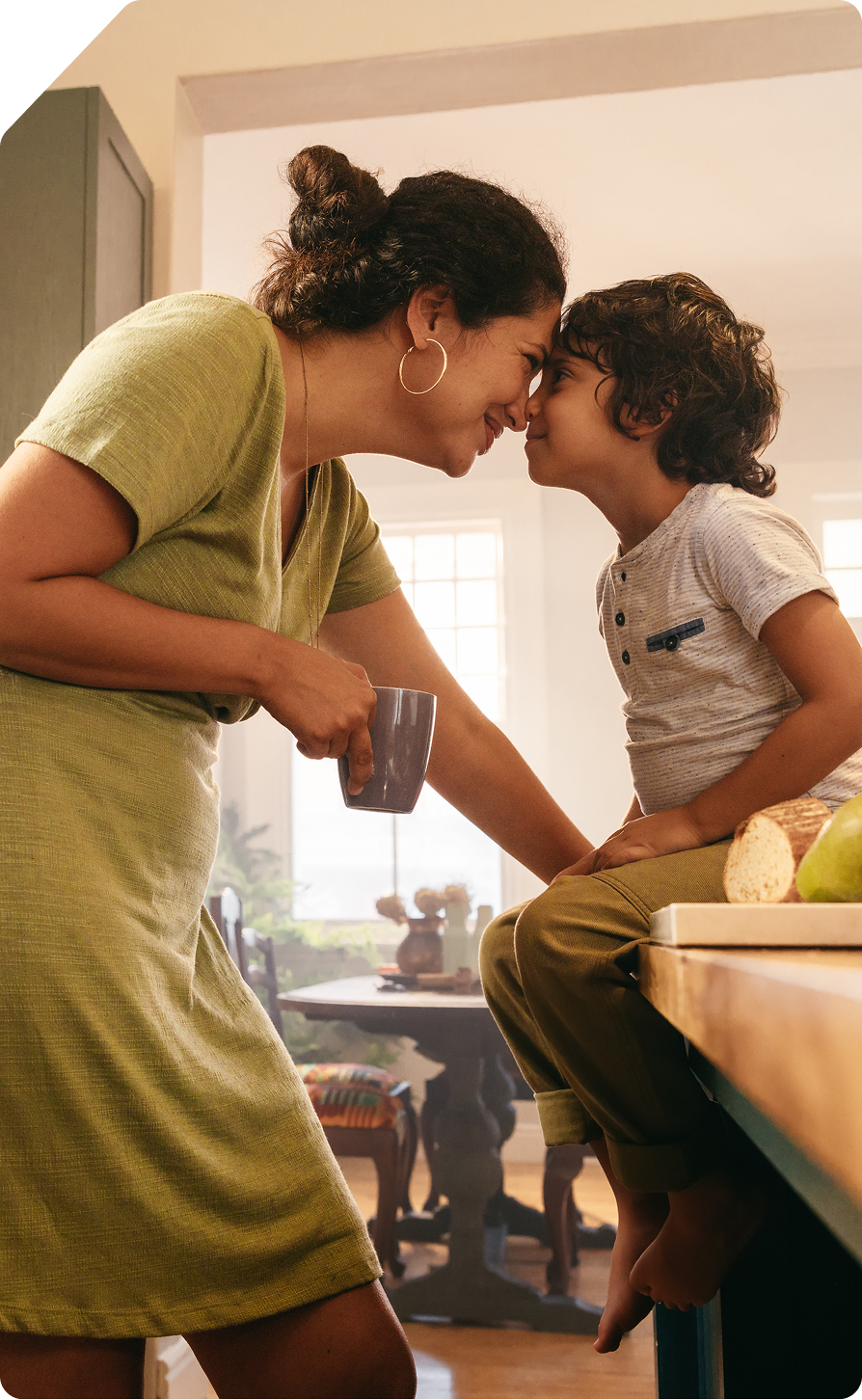 Parent and child at home